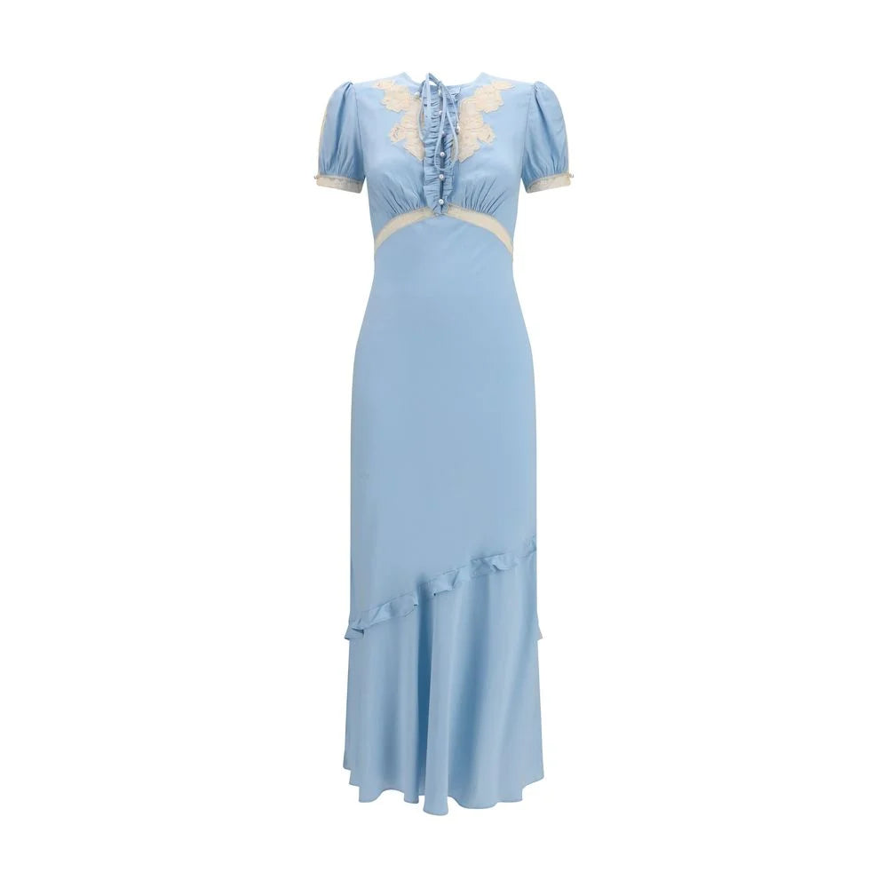 Self-Portrait Blue Viscose Casual Dress