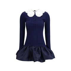 Self-Portrait Blue Viscose Cocktail Dress