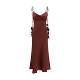 Self-Portrait Bordeaux Polyester Casual Dress