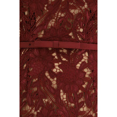 Self-Portrait Bordeaux Polyester Cocktail Dress - 10