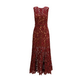 Self-Portrait Bordeaux Polyester Cocktail Dress - 10
