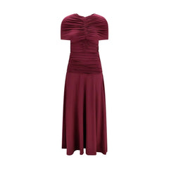 Self-Portrait Bordeaux Viscose Casual Dress