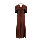 Self-Portrait Brown Viscose Casual Dress