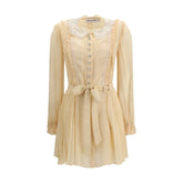 Self-Portrait Cream Viscose Casual Dress