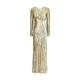 Self-Portrait Gold thread long Dress - 6 - Dresses