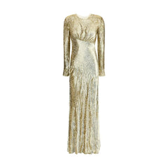 Self-Portrait Gold thread long Dress - 6 - Dresses