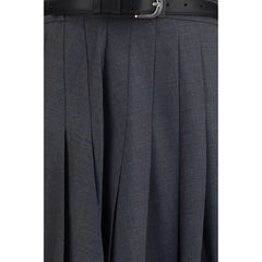 Self-Portrait Gray Polyester Long Skirt