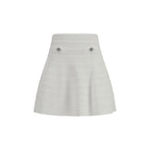 Self-Portrait White Viscose Mini Skirt