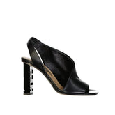 Sergio Rossi Black Calfskin Stiletto Heel Sandals - EU34/US4