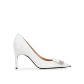 Sergio Rossi White Calfskin High Heel Pumps - EU39/US9