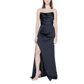Silence Black Polyester Long Dress - IT40|S
