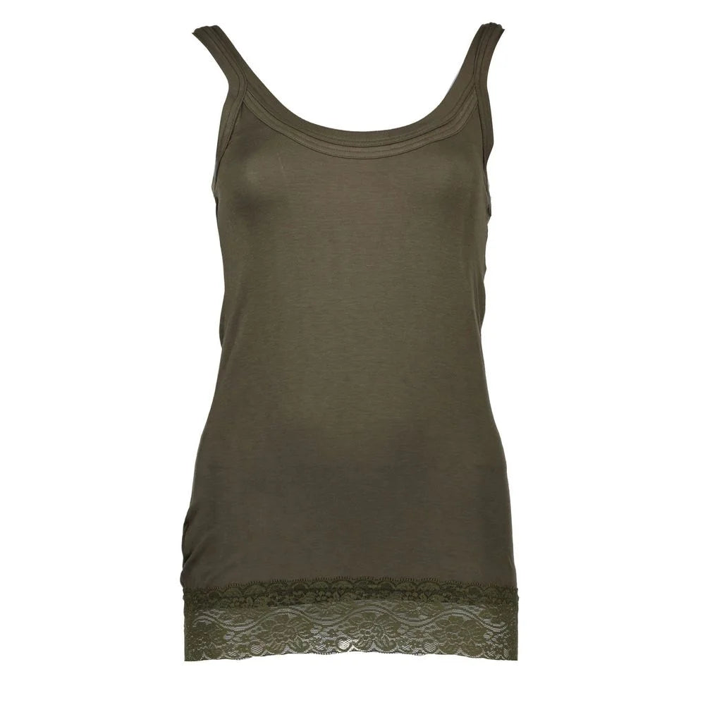 Silvian Heach Green Cotton Women Tank - Tank Tops