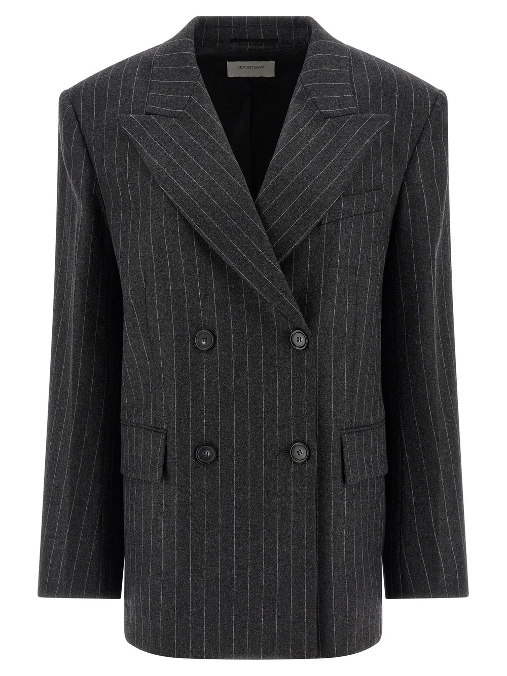 Sportmax Gray Virgin Wool Blazer - IT42