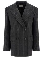 Sportmax Gray Virgin Wool Blazer - IT42