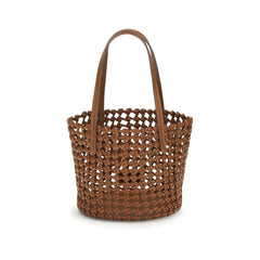 Staud Brown Calf Leather Bos Taurus Shoulder Bag