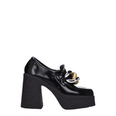 Stella McCartney Black Leather Platform Loafers - Flats
