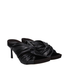Stella McCartney Black Leather Stiletto Heels Sandals - Sandals