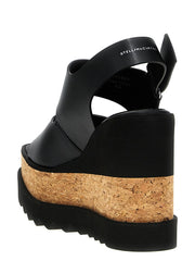 Stella McCartney Black Polyester Wedge Sandals - EU40/US10