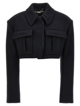 Stella McCartney Fekete Gyapjú Hosszú Kabát - IT38