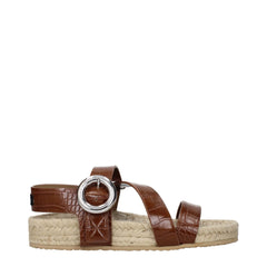Stella McCartney Brown Leather Flat Sandals - EU36/US6