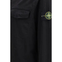 Stone Island Black Cotton Jackets And Coat - M