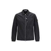 Stone Island Black Nylon Full-Length Jacket - M