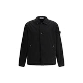 Stone Island Black Polyester Coat - XL