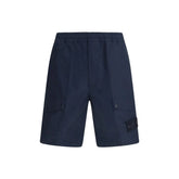 Stone Island Blue Cotton Bermuda Shorts