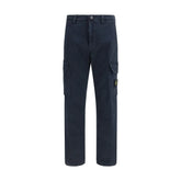 Pantaloni cargo din bumbac albastru Stone Island