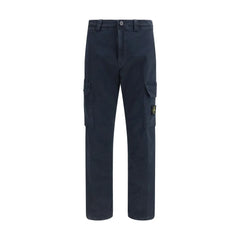 Stone Island Modré kalhoty cargo z bavlny