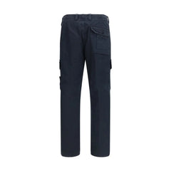 Stone Island Modré kalhoty cargo z bavlny