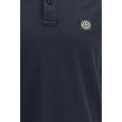 Stone Island Blue Cotton Polo Shirt - M