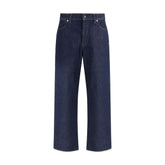 Stone Island Blue Cotton Straight-Leg Jeans - Jeans
