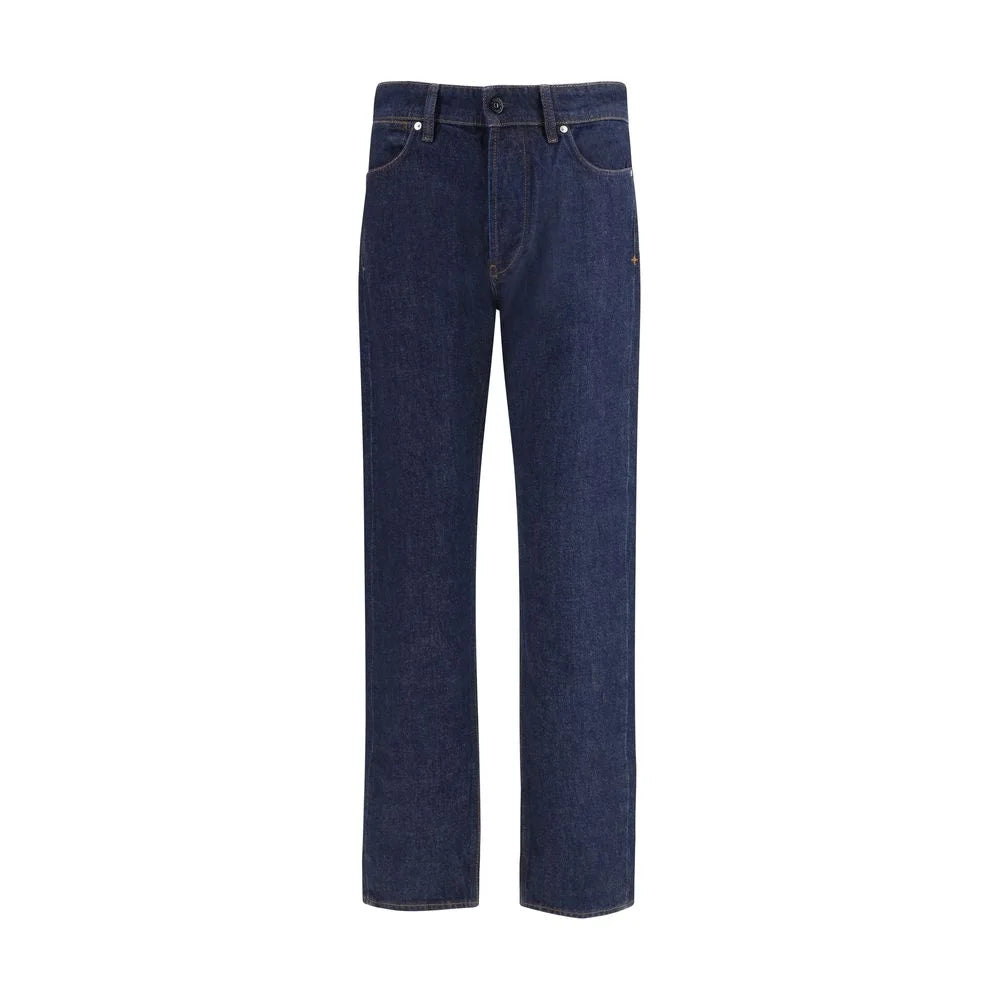 Stone Island Blue Cotton Straight-Leg Jeans