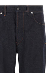 Stone Island Blue Cotton Straight-Leg Jeans