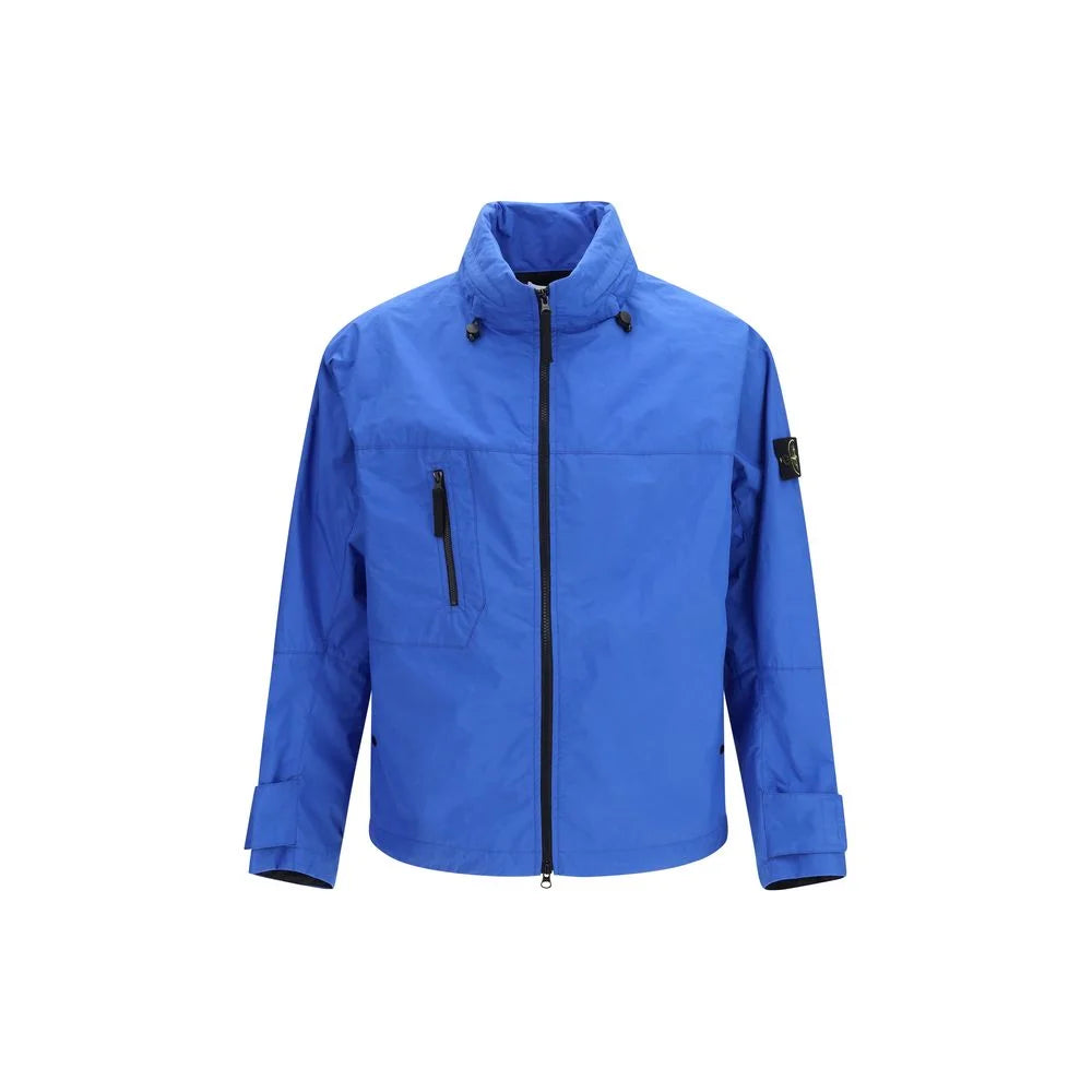 Stone Island Blue Polyester Coat - L