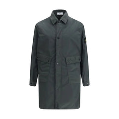 Stone Island Gray Polyester Coat