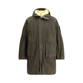 Stone Island Green Cotton Coat - M