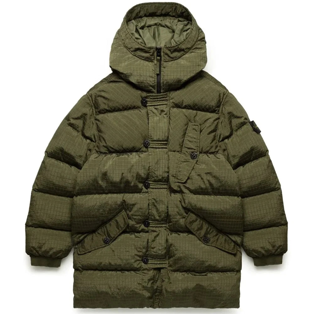 Stone Island Green Nylon Men Parka - L - Parkas