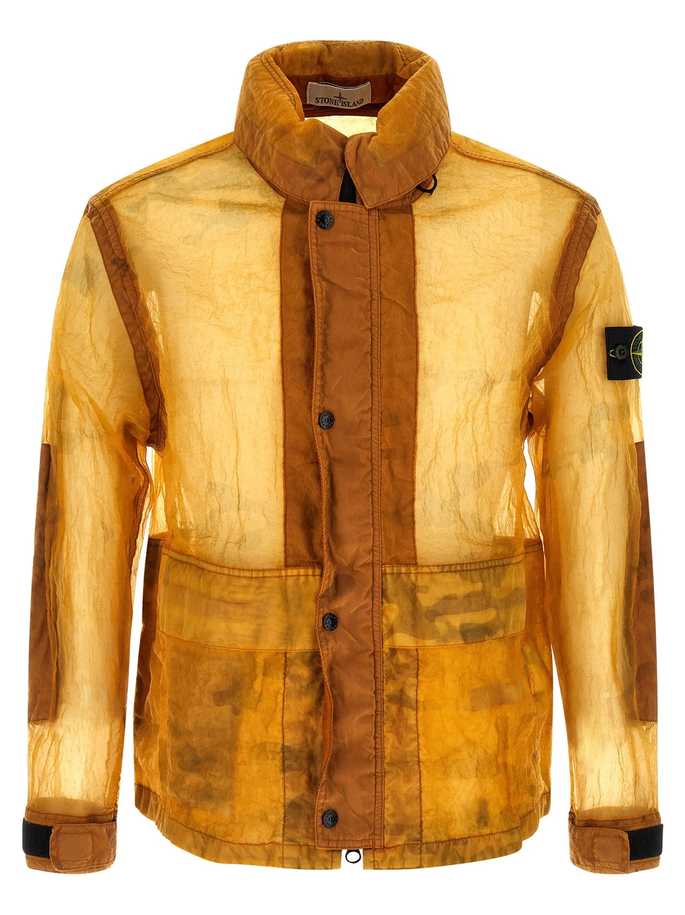 Stone Island Orange Polyamide Shell Jacket - M