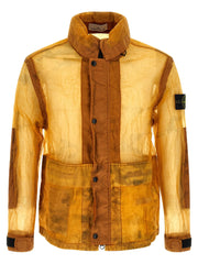 Stone Island Orange Polyamide Shell Jacket - M