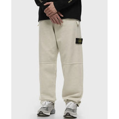 Stone Island White Cotton Men’s Trouser - Training Pants