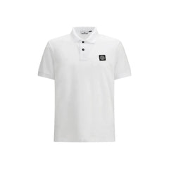 Stone Island White Cotton Polo Shirt