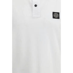 Stone Island White Cotton Polo Shirt