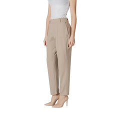 Street One Beige Viscose Pant - Trousers