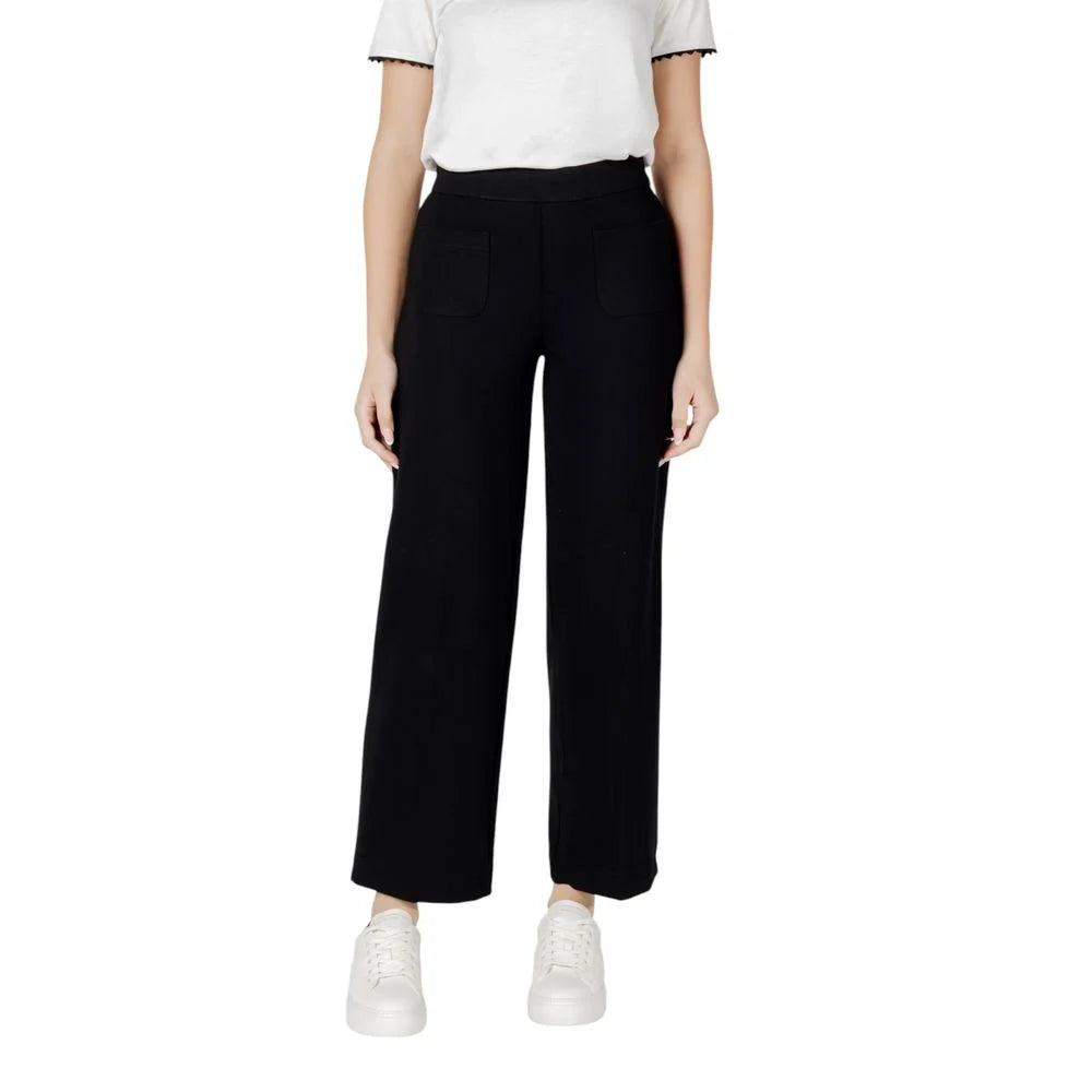 Street One Black Viscose Pant - Trousers