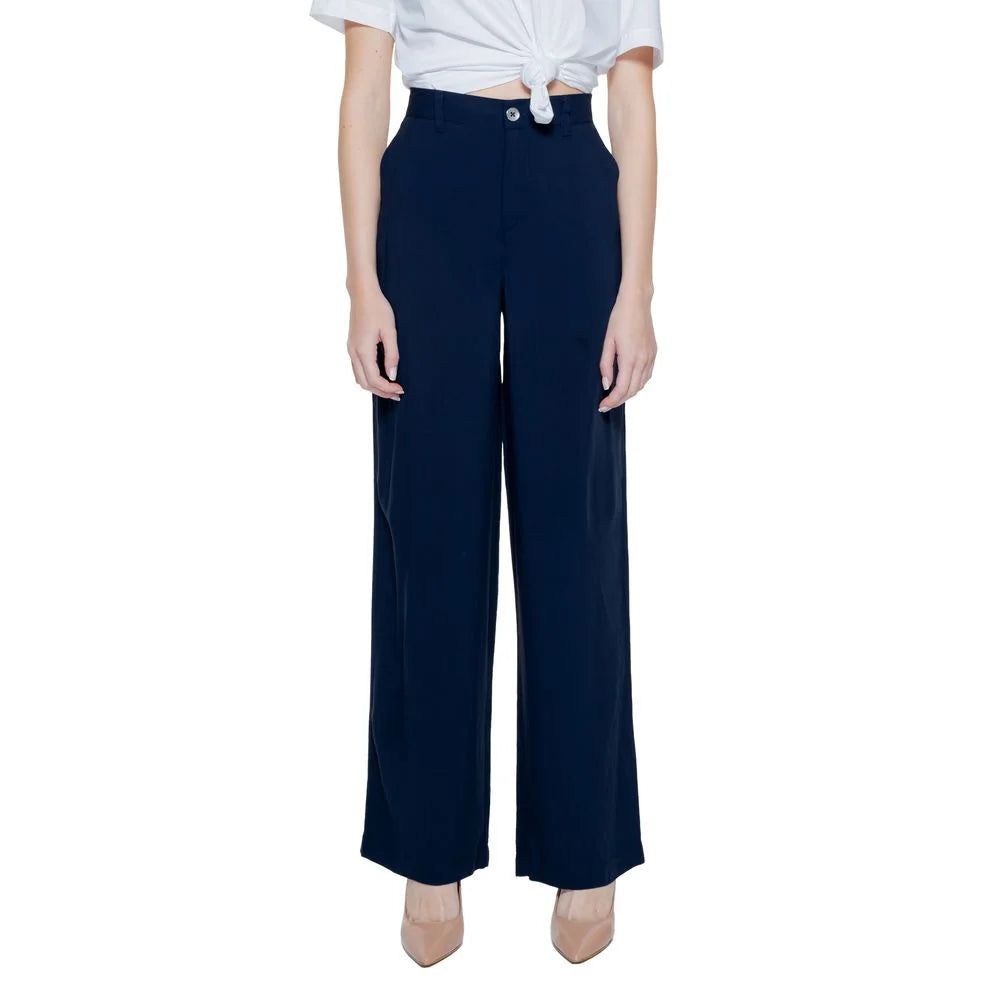 Street One Blue Viscose Pant - Trousers