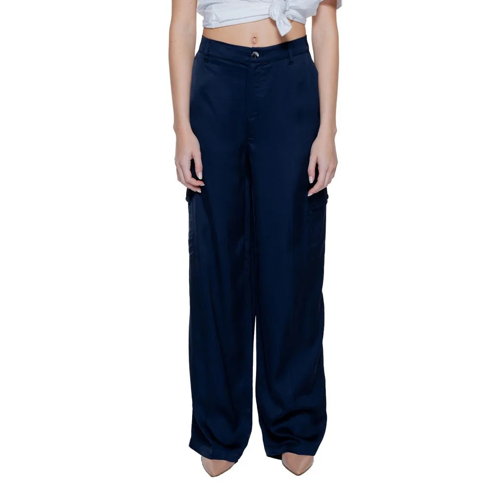 Street One Blue Viscose Pant - Trousers