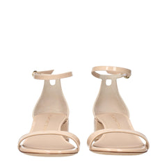 Stuart Weitzman Beige Leather Flat Sandals