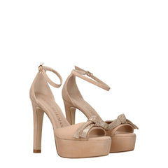 Stuart Weitzman Beige Leather Platforms